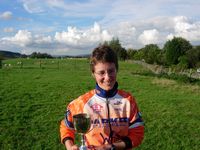 Isla at the Three Peaks finish