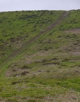 Isla descending (the chap at the top was just about to go over the bars and descend the hard way!)