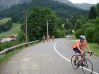 Climbing the Colombiere at Le Reposoir